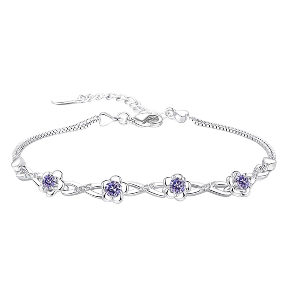 Eternal Love: Ten Miles of Peach Blossom Zircon Bracelet for Women, Niche Forest Style Fashion Versatile Jewelry