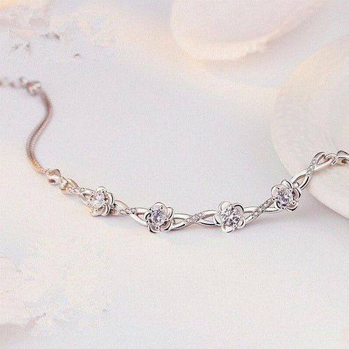 Eternal Love: Ten Miles of Peach Blossom Zircon Bracelet for Women, Niche Forest Style Fashion Versatile Jewelry
